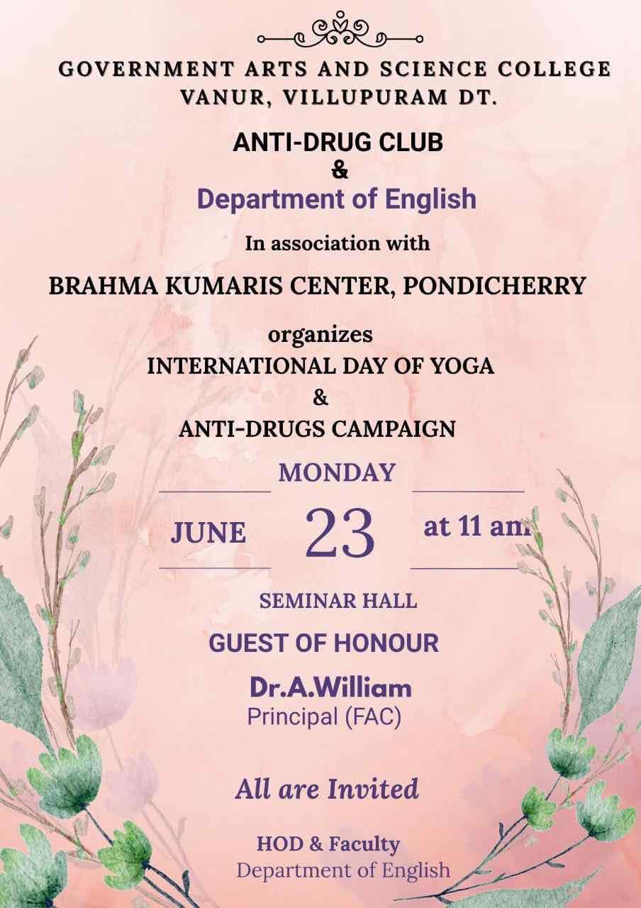 International Day of Yoga and Anti Drug Campaign