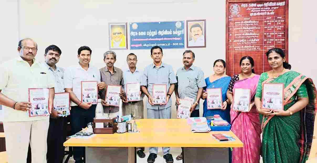 <p style="text-align: justify;"> The magazine was released by  <b>  Dr. C. Palani, IAS, Collector, Villupuram District  </b>, the <b> Principal [FAC], Dr. A. William, </b> handed over the copies to all the VIP’s </br>
Our College Maiden (First) release of Magazine was initiated by the <b> Dr. A. William, Principal [FAC] by forming a Committee. It was released by our respectful Villupuram Collector Dr. C. Palani, IAS in the presence of Dr. D. Ravikumar, M.P. Villupuram Constituency, Additional Collector Mr. Srutanjay Narayanan, IAS, Vanur Chairman Ms. Usha PKT Murali, Mailam MLA Mr. C. Sivakumar, District Chairman Jayachandran. </b> </p>